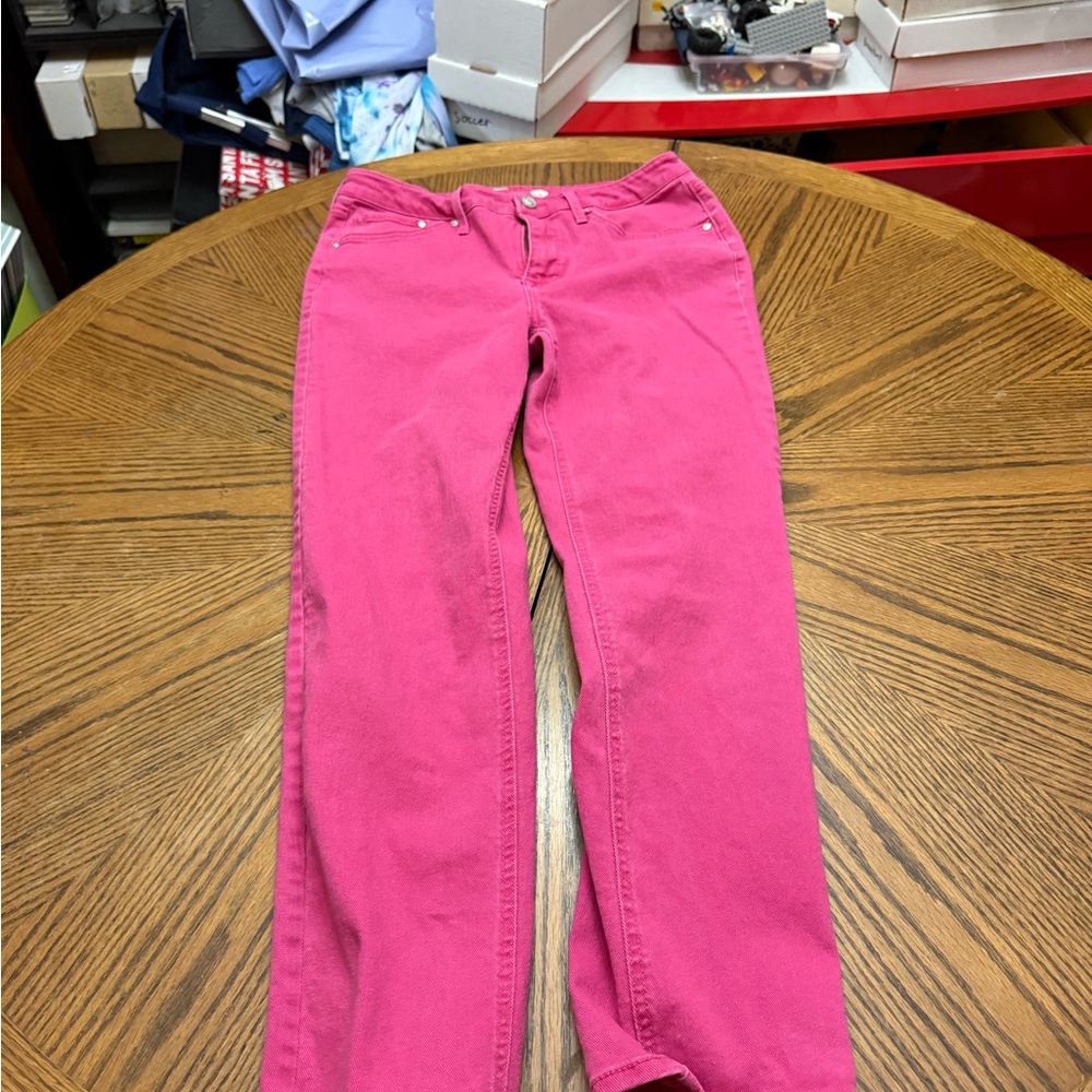 Seven7 Women's Straight Leg Jeans in Bright Pink